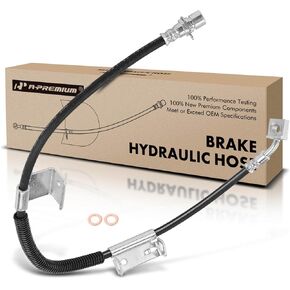 A-Premium Front Driver Brake Hydraulic Hose Compatible with Chevy and GMC Models - Express 1500 2010-2014, Savana 1500 2014, 4.3L 5.3L - Replace# 19366788