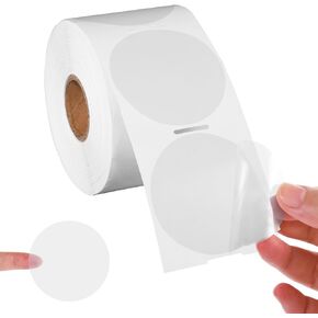 400pcs 2x2in Clear Thermal Stickers, Transparent Thermal Labels Self-Adhesive Thermal Printer Sticker Roll Waterproof Round Thermal Paper for DIY Label Maker Machine