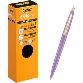 Big CFCGBUR05BLKJ Ballpoint Pen, Click Gold, 0.5, Oil-based, Black, Smooth, Burgundy Shaft, 12 Pieces