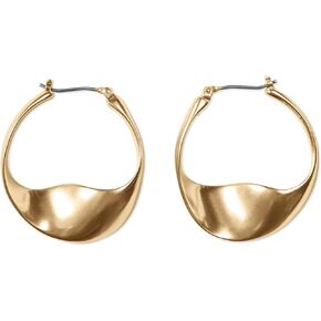 Lucky Brand Gold-Tone Modern Twist Hoop Earrings