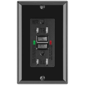 10 Pack - POWAWINI GFCI Outlet 15 Amp, UL Listed, Self-Test with LED Indicator, Tamper-Resistant, Weather Resistant Receptacle Indoor or Outdoor Use with Decor Wall Plates and Screws (White)