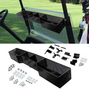 Golf Cart Dash Storage Tray Organizer Compatible with EZGO TXT & RXV, Club Car DS & Precedent Golf Cart Front Inner Basket Size 33.6"(L) x 5.12"(W) x 3.94"(H)