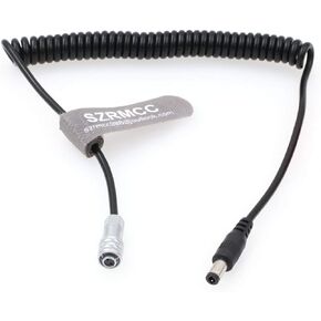 SZRMCC DC5.5x2.5 to BMPCC 4K/6K Power Coiled Cable Weipu SF610 2 Pin Female Connector 12v Power Cable for Blackmagic Pocket Cinema 4K Camera (Coiled Cable, Straight DC2.5mm)