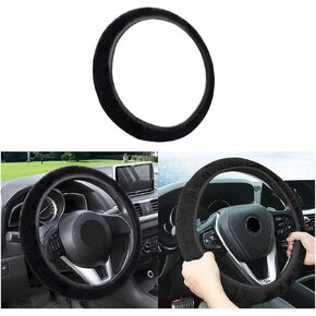 غطاء عجلة قيادة السيارة المنفوش، واقي عجلة القيادة من القطيفة المرنة الناعمة مقاس 15 بوصة، صوف قصير فروي دافئ وغير قابل للانزلاق لفصل الشتاء، ملحقات داخلية للسيارات عالمية للنساء والفتيات in Kuwait