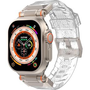 Wolait Compatible for Apple Watch Ultra Band,Rugged Sport Band for Apple Watch Ultra 2/Apple Watch Ultra Band 49mm 45mm 44mm 42mm Series 9/8/SE2/7/6/SE/5/4/3/2/1 Men