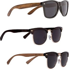 Woodies Walnut and Ebony Wood Sunglasses with Polarized Lenses