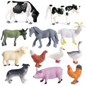 SIENON 12PCS Dog and Cat Figurines Realistic Plastic Pet Puppy Kitten Animal Figures Educational Toys for Kids Toddles Cake Topper Birthday Christmas Party Diorama School Project