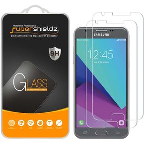 Supershieldz (2 Pack) Designed for Samsung Galaxy J3 2017 Tempered Glass Screen Protector, Anti Scratch, Bubble Free