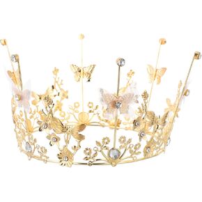Toyvian Bouquet Crown Topper Accessory Crystal Crown Tiara Wedding Headdress Birthday Bridal Headdress Hair Ornaments for Wedding Birthday Baby Shower Party Cake Decoration