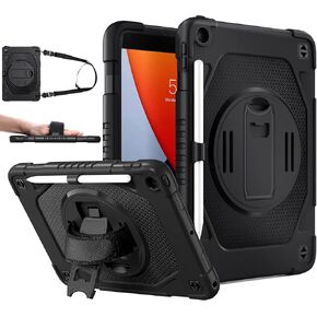 ZtotopCases for iPad 9th/8th/7th Generation Case iPad 10.2 Case, Shockproof Full Body Protective Cover with 360° Rotating Hand Strap &Stand, Pencil Holder, Drop Protection, Heavy Duty & Durable, Black