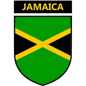 Set of 5 Jamaican Flag Crest Iron on Screen Print Fabric Applique Machine Washable Transfer Jamaica Crest