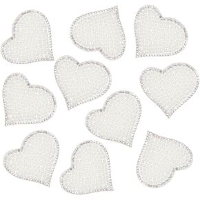 INFUNLY Heart Patches Iron on Adhesive Pearl Patches for Clothing Glitter Rhinestone Heart Applique Patches Bling Rhinestone Appliques for Clothes Shoes Bags Hats Repair Decoration and DIY Accessory