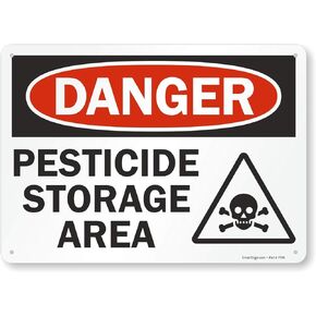SmartSign "Danger - Pesticide Storage Area" Sign | 10" x 14" Plastic
