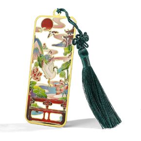 Chinese Style Bookmark for Book Lovers -Brass Metal Material Retro Style Hollowing Rrocess A Gift for Readers (cat)