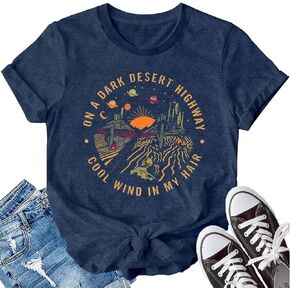 LBP Women Adventure Shirt Climbing Hiking T-Shirt On A Dark Desert Highway Shirt Explore Shirt Women Camping Tee