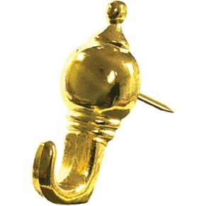 Fasteners 122210 Brass Colonial Push Pin Hanger (Pack of 3)