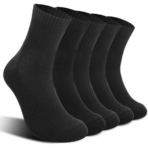Kodal Copper Ankle Running Socks for Men Women Cushion Cotton Quarter Socks Odor Control for Smelly Sweaty Feet 5 Pairs