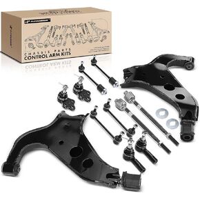 A-Premium Set of 12, Front Lower Control Arm, Lower Ball Joint, Inner & Outer Tie Rod End, Front & Rear Sway Bar Link, Compatible with Nissan Pathfinder 1996-2004, Infiniti QX4 1997-2003