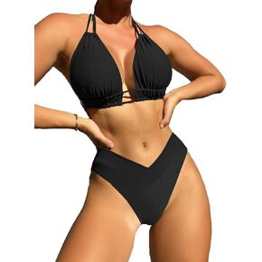 Women Two Piece Swimsuits High Waisted Bikini Sets Vintage Bathing Suits Beach Monokini Swimwear