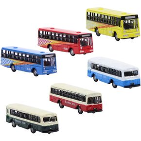 BS150 6pcs Diecast Model Buses Car 1:160 N Scale Streetscape Layout Railway Scenery DIY Train Layout Model Accessories
