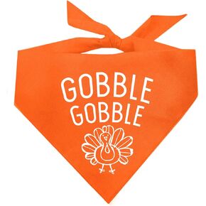 Gobble Gobble Thanksgiving Dog Bandana (Orange, OS 182)