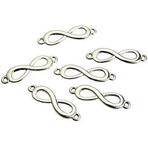 30pcs Double Holes Infinity Symbol Connector Charms for Bracelet Necklace Jewelry Making DIY Craft Accessories
