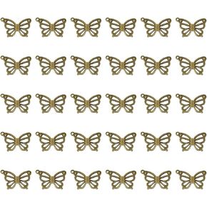 Butterfly Charms Small Metal Butterfly Charms for Pendant Earring Bracelet Necklace Keychain Bookmark Jewelry Making Craft Wedding Christmas Halloween Party Favors, 30PCS