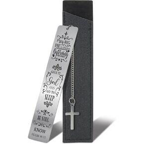 إشارات مرجعية دينية مسيحية ملهمة مع جيب جلدي، هدايا معدنية أنيقة للذكرى السنوية للنساء عشاق القراءة، هدية عيد الميلاد - الله سيكون معك هدايا عيد الأب in Kuwait