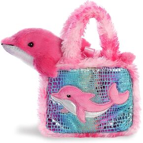 Aurora® Fashionable Fancy Pals™ Dolphin Stuffed Animal - On-The-go Companions - Stylish Accessories - Multicolor 7 Inches