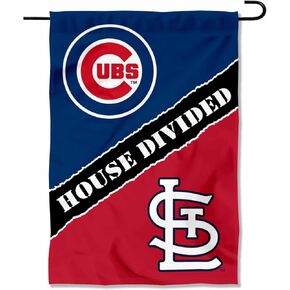 House Divided Cubs and Cardinals Double Sided Garden Flag