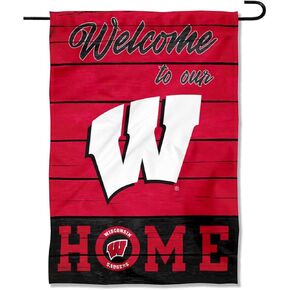 Wisconsin Badgers Welcome To Our Home Double Sided Garden Yard Flag