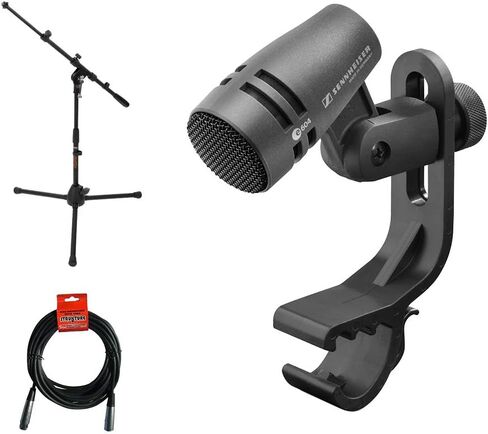 Sennheiser e 604 Drums and Brass Instruments Cardioid Microphone with Tripod Mic Stand & XLR Cable Bundle in Saudi Arabia