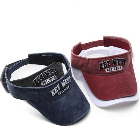 Women's Sun Visor Hats Key West Embroidered Empty Top Baseball Cap for Running Golf in Saudi Arabia