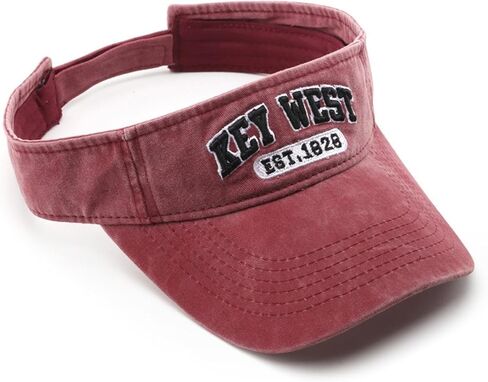Women's Sun Visor Hats Key West Embroidered Empty Top Baseball Cap for Running Golf in Saudi Arabia