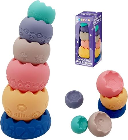 Stacking Balls Baby Toys 6 12 18 Months, Montessori Toys for 1 Year Old Toddler Learning Toys, Baby Bath Toys 6-12 Months, Gifts for 1 2 3 Year Old Boys Girls in Saudi Arabia