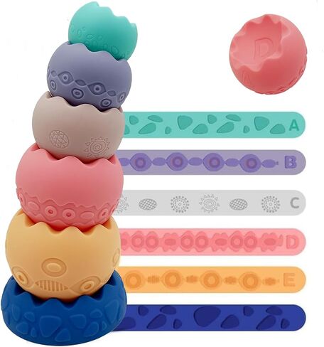 Stacking Balls Baby Toys 6 12 18 Months, Montessori Toys for 1 Year Old Toddler Learning Toys, Baby Bath Toys 6-12 Months, Gifts for 1 2 3 Year Old Boys Girls in Saudi Arabia