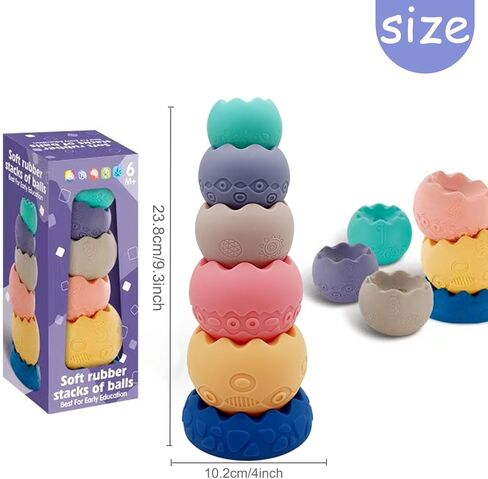 Stacking Balls Baby Toys 6 12 18 Months, Montessori Toys for 1 Year Old Toddler Learning Toys, Baby Bath Toys 6-12 Months, Gifts for 1 2 3 Year Old Boys Girls in Saudi Arabia
