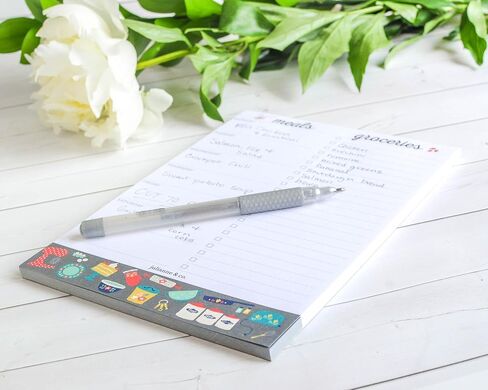Weekly Meal Planner Notepad By Julianne & Co. - Food Planning Organizer And Grocery List Pad, 52 Premium A5 Pages, with Tear Away Perforated Shopping List (Blue China Print - NO Fridge Magnet) in Saudi Arabia