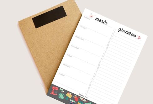 Weekly Meal Planner Notepad By Julianne & Co. - Food Planning Organizer And Grocery List Pad, 52 Premium A5 Pages, with Tear Away Perforated Shopping List (Blue China Print - NO Fridge Magnet) in Saudi Arabia