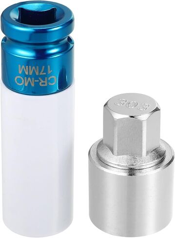 uxcell 1 Set 303 Wheel Lock Lug Nut Anti Theft Lug Nut Screw Removal Socket Key for Mercedes Benz Wheel Lock Key with Protector Nut Socket in Saudi Arabia