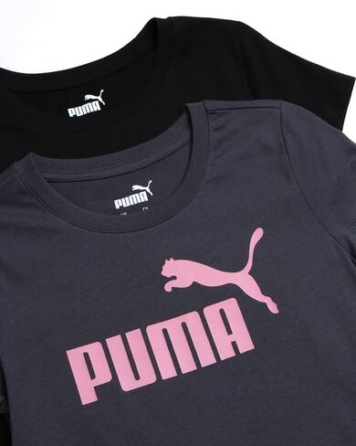 PUMA Girls T Shirts - 2 Pack Short Sleeve Logo Graphic Tees - Casual Everyday Athletic Shirts for Girls (Sizes: S-XL) in Saudi Arabia