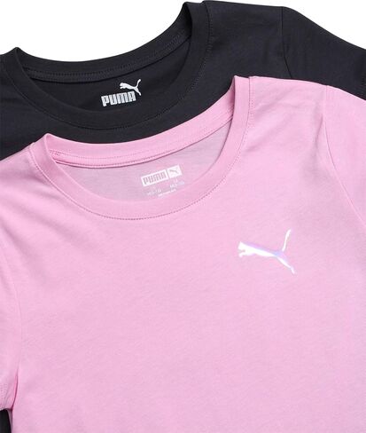 PUMA Girls T Shirts - 2 Pack Short Sleeve Logo Graphic Tees - Casual Everyday Athletic Shirts for Girls (Sizes: S-XL) in Saudi Arabia