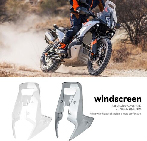 منحرفات الزجاج الأمامي لـ 790 890 ADV Adventure R Rally 2023-2024، ملحقات حاجب الرياح من الأكريليك الأمامي للدراجة النارية لـ 790 890 ADV R Rally (رمادي دخاني) in Kuwait
