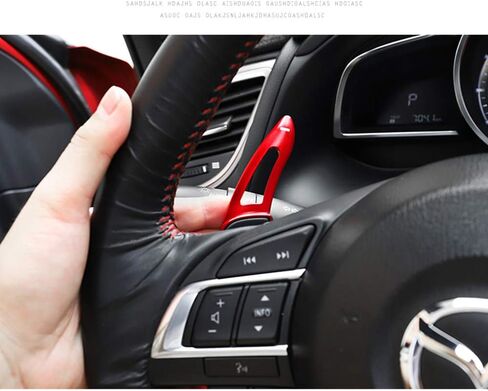 HIBEYO Sports Red Replacement for for Mazda 3 6 Axela Atenza CX9 CX3 CX5 MX5 Mazda3 Aluminium Alloy Shift Paddle CNC Billet Steering Wheel Shifter Paddlers Extension in Kuwait
