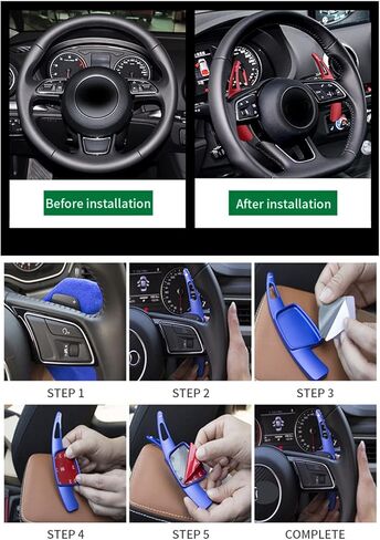 HIBEYO Sports Red Replacement for for Mazda 3 6 Axela Atenza CX9 CX3 CX5 MX5 Mazda3 Aluminium Alloy Shift Paddle CNC Billet Steering Wheel Shifter Paddlers Extension in Kuwait