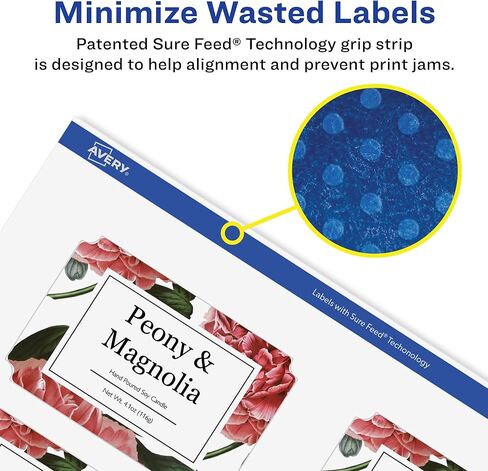 Avery Matte White Removable Rectangle Scalloped Labels with Sure Feed Technology, Print-to-The-Edge, 2" x 3", 200 Removable Labels, Laser/Inkjet Printable Labels in Saudi Arabia