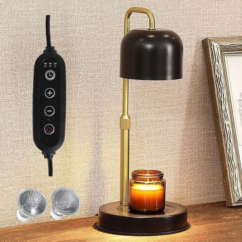 Black and Gold Candle Warmer Lamp,Dimmable Candle Light, Birthday Gifts for Women Mom Her, Adjustable Mental Lamp Candle Warmer for Jar Candles, Bedroom Living Room Decor in Saudi Arabia