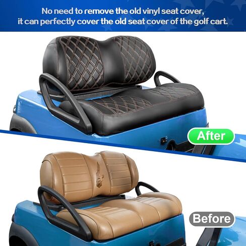 NOKINS Golf Cart P Diamond Leather seat Cover for it Club Car Precedent/Tempo/Onward Premium,No Stapler Required, Golf Cart Vinyl Replacement Seat Cover in Saudi Arabia