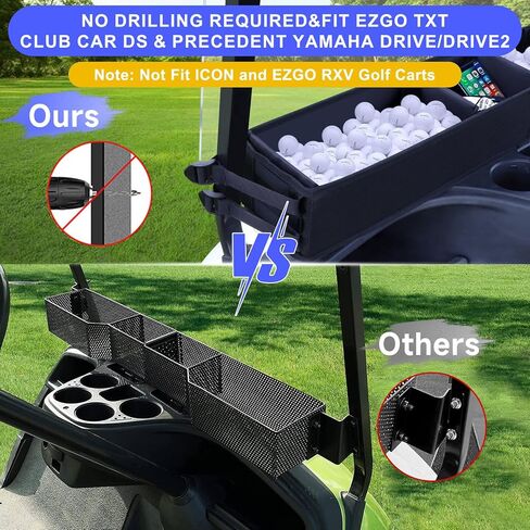 سلة أمامية لعربة الجولف بدون حفر، تخزين داخلي/منظم صينية لـ EZGO TXT، Club Car DS وعربات جولف Yamaha السابقة، سلة عربة جولف كبيرة سعة 13 لتر in Saudi Arabia