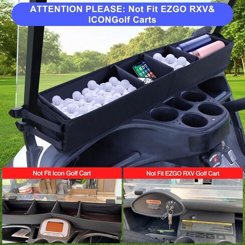 سلة أمامية لعربة الجولف بدون حفر، تخزين داخلي/منظم صينية لـ EZGO TXT، Club Car DS وعربات جولف Yamaha السابقة، سلة عربة جولف كبيرة سعة 13 لتر in Saudi Arabia